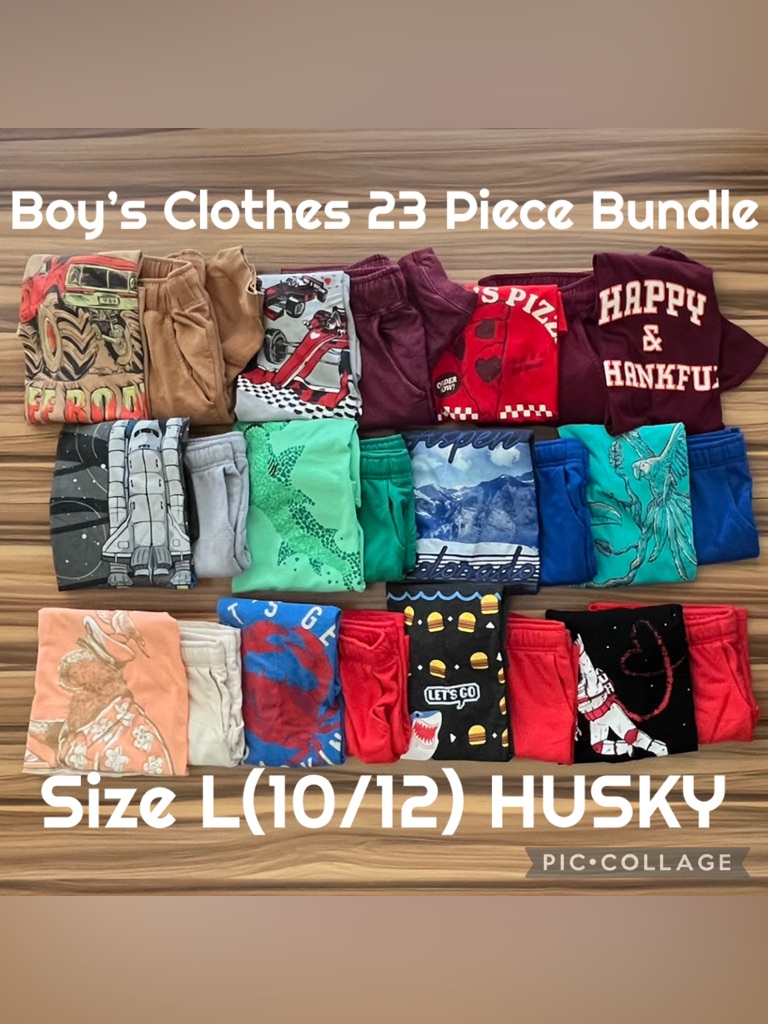 Boys Husky Clothes 23 Piece Bundle Target Cat & Jack Outfits Size L(10/12) Husky